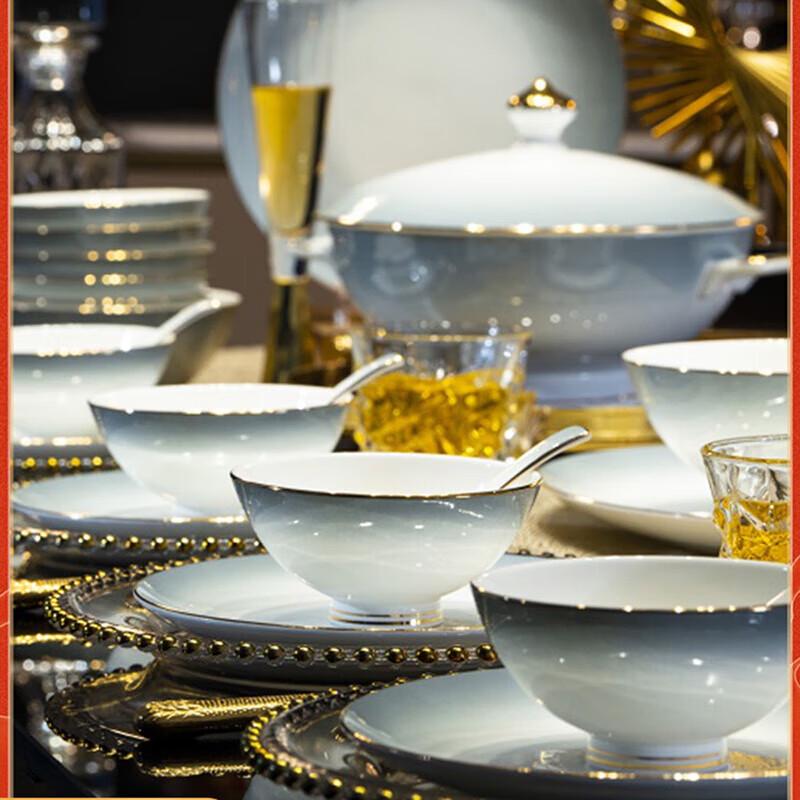 Wanxiang Jingdezhen Light Luxury Ceramic Dinnerware Set