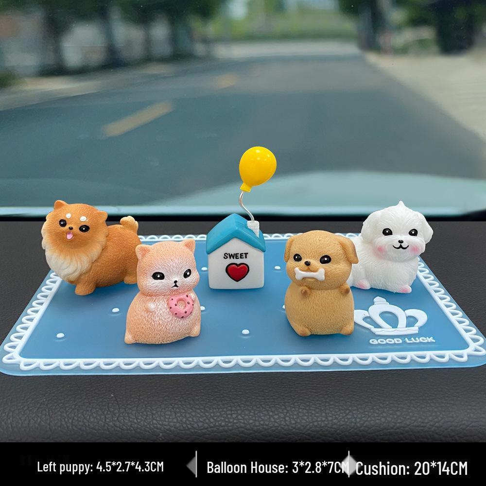 Resin Cute Puppy Car Ornament - Interior Decoration & Decompression Artifact