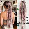 Ombre Textured Dreadlock Ponytail 24Inch Twist Braid Hairpiece Women's Braided Wigs  for Women