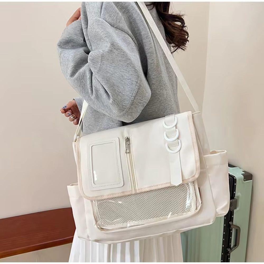 Color Sólido Transparente Placa Exhibidora de Insignias Itabag Bolso Bandolera Casual Harajuku Bolso Escolar DIY