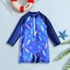 Children's Quick-Dry One-Piece Swimsuit - Toddler Long Sleeve Sun Protection with Cute Print