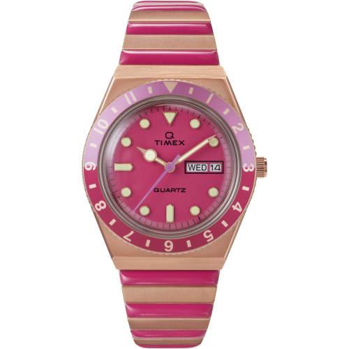 

TIMEX Q Timex Women s Pink Dial Stainless Steel Acrylic Quartz Watch TW2W41000