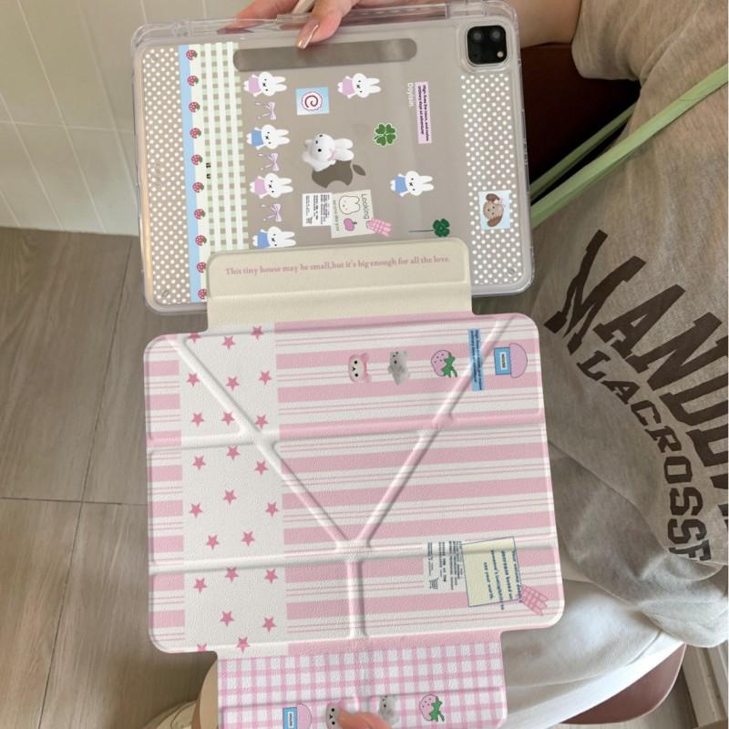 Miffy Rabbit Striped Case IPad Pro Mini 7 Air 10th Gen With Stand Sleep Wake Support