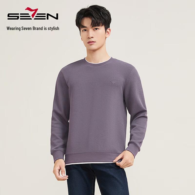 Septwolves Men s Waffle Fake Two-Piece Pullover Sweatshirt 3XL