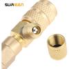 R410A R22 Valve Core Remover Installer Tool | with Dual Size SAE 1/4 & 5/16 Port & Brass Adapter, Valve Core Removal Tool for R410 R32 R22 R12 R407