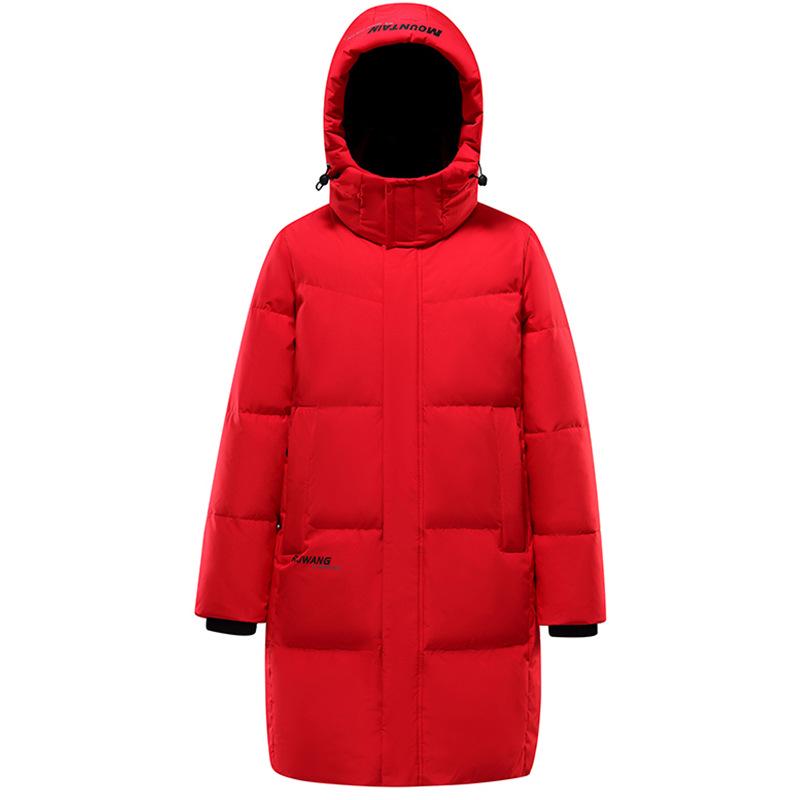 Unisex Mid-Length Hooded Down Jacket, 90% White Duck Down, Thickened for 2025 Winter, Trendy Couple's Warm Outerwear with Cold Protection.