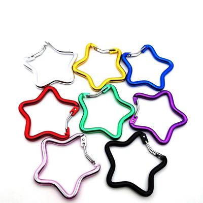 Five-pointed Star Shaped Aluminum Carabiner Key Chain Clip Outdoor Camping Keyring Hook Bottle Hanging Buckle