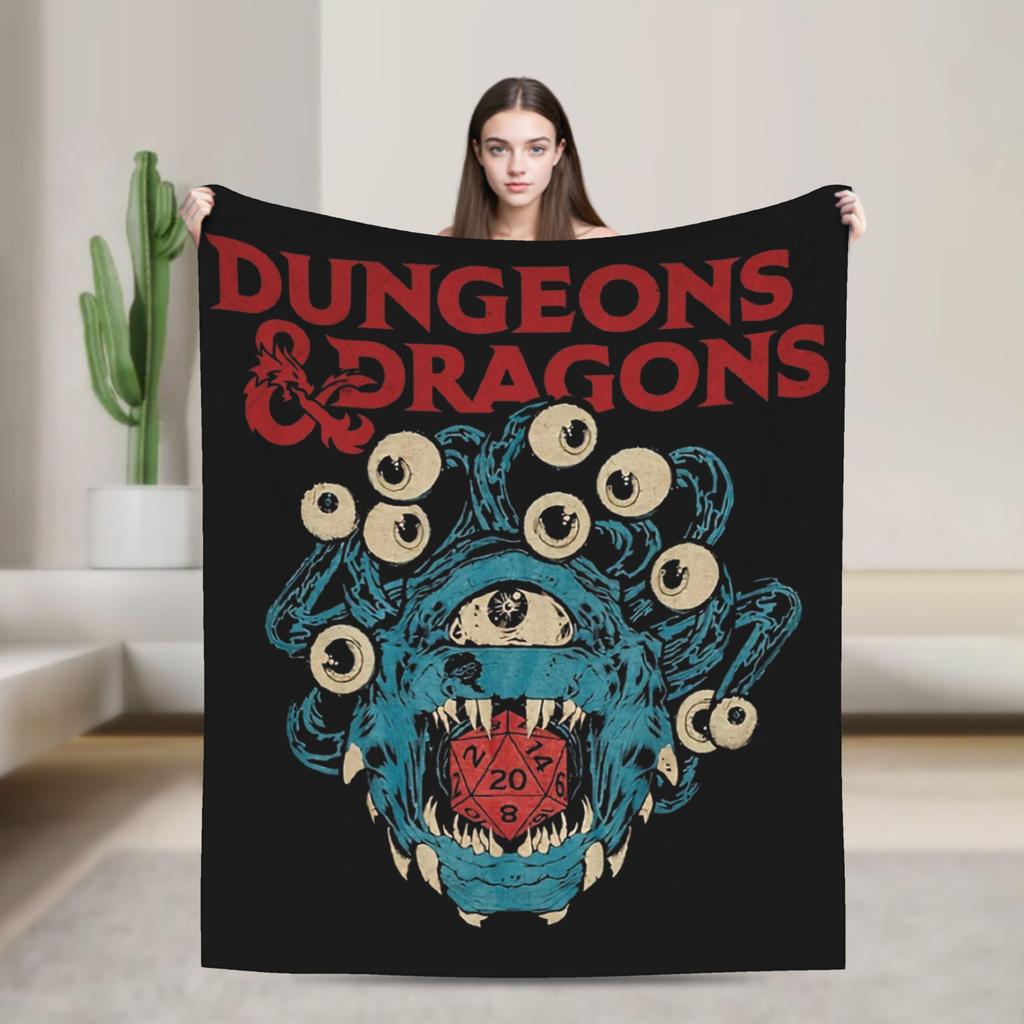 Dungeons Dragons DnD Blankets Fleece Winter Breathable Super Warm Throw Blanket for Home Outdoor Plush Thin Quilt