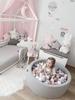 KiddyMoon 90x30cm/300 Balls Balls 7cm / 2.75in Baby Foam Ball Pit, Light Grey:dark Turquoise/pbeige/greygreen/salmon Pink