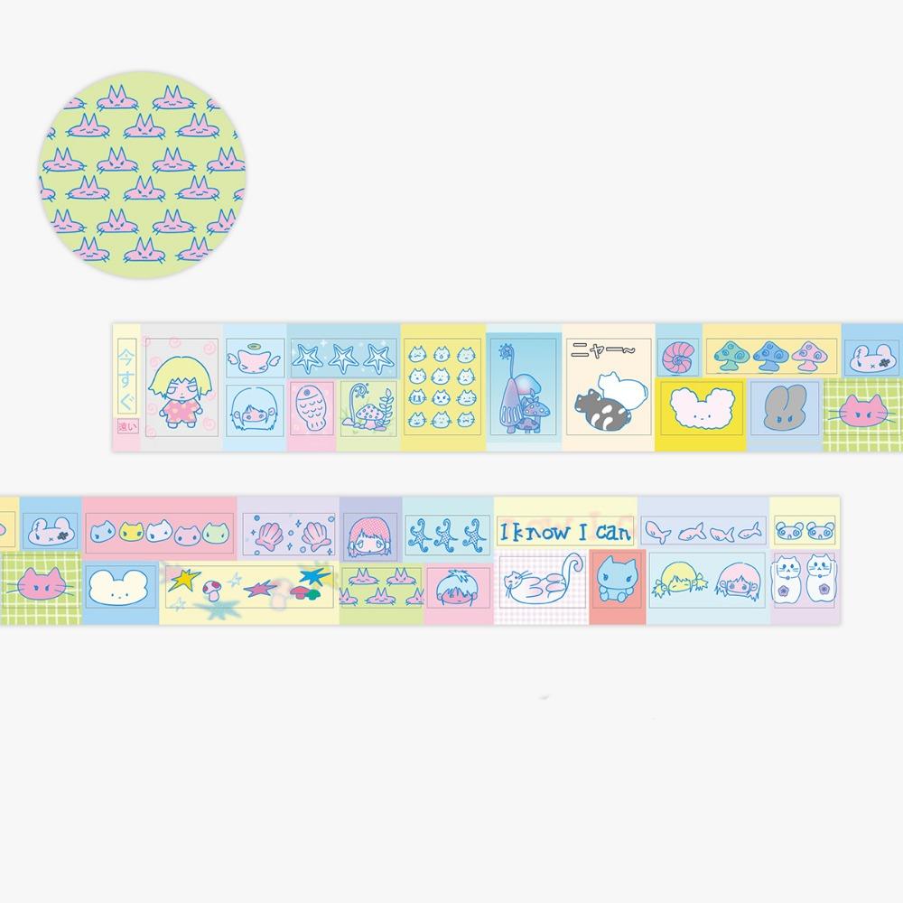 

Printed Deco Stickers PET Scrapbooking Masking Tape Shiny Characters Washi Tape Arts Crafts 4