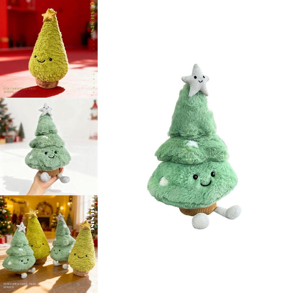 Festive Christmas Tree Stuffed Toy With Short Plush For Kids Bedroom Decor
