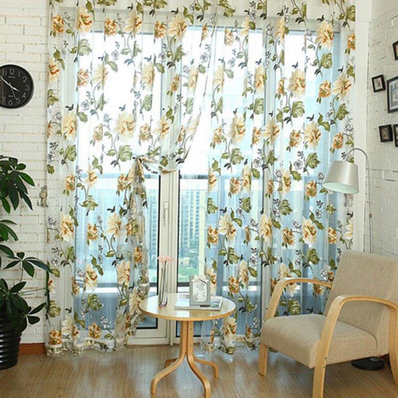 3D Luxury Sheer Curtains for Living Room The Bedroom Kitchen Tulle for Windows Voile Yarn Curtains Curtains for Bedroom 1pcs