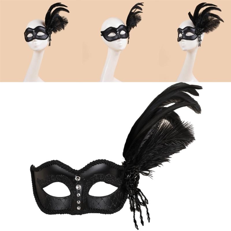 Venetians Mask Eye mask Feather Half Face Mask Eye Mask for Masquerades Proms,Halloween Party,Cosplay,Photo Shoot Gift