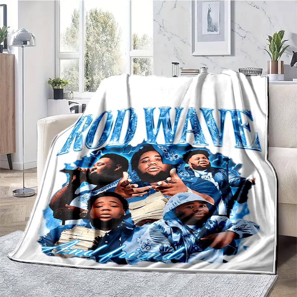 Rod Wave Theme Printed Blanket - Perfect for Couch, Bed, Travel & Outdoor Use | Machine Washable, Cozy & Durable.
