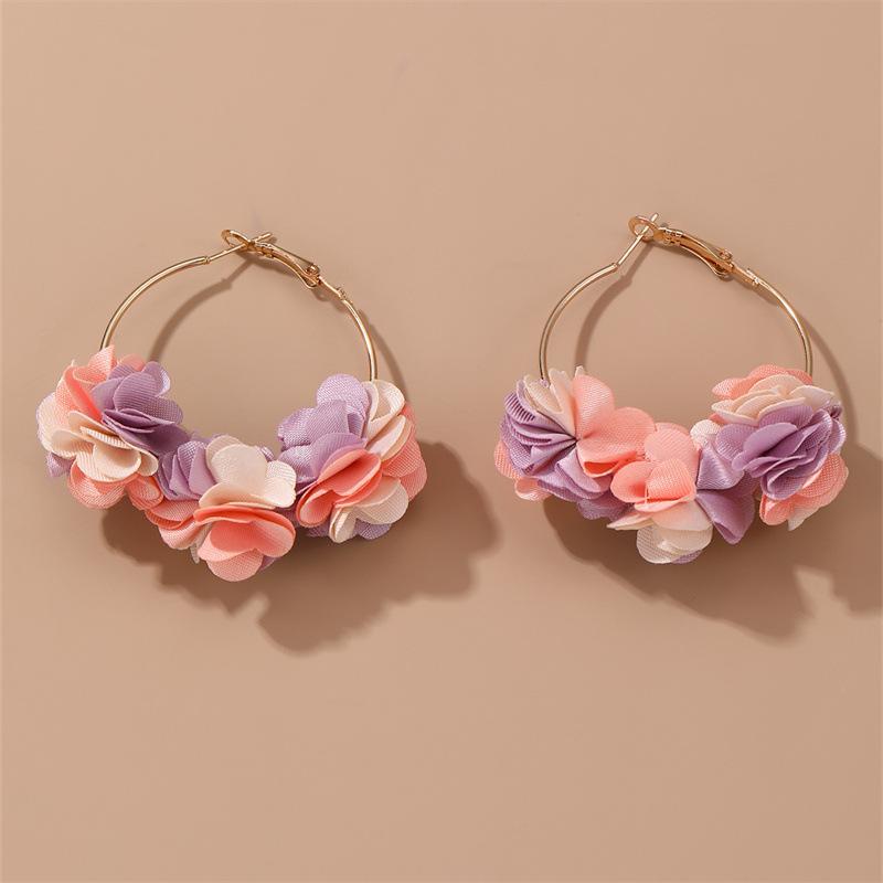 

Korean Petal Pendant Earrings for Women Vintage Petal Personality Earrings Daily Wear Jewelry розовый