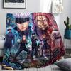 1PC Jujutsu Kaisen Patterned Flannel Blanket Suitable For All Seasons For Home Decor Warmth And Comfort Gifts Holiday Present