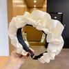 Korean Style Black Pleated Headband: Versatile, Fashionable, Wide Edge Hair Accessory