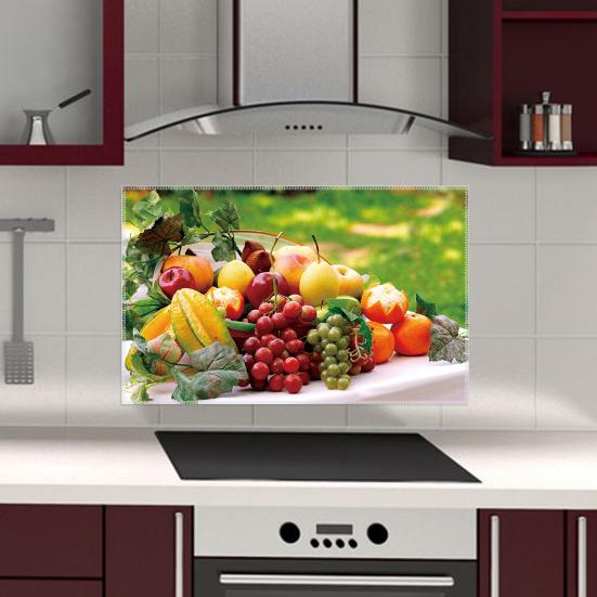 Oil-proof Kitchen Wall Sticker Goose Sea Fruit Self-adhesive Waterproof Heat Resistant Bathroom Kitchen Wall Art Decal Decoration