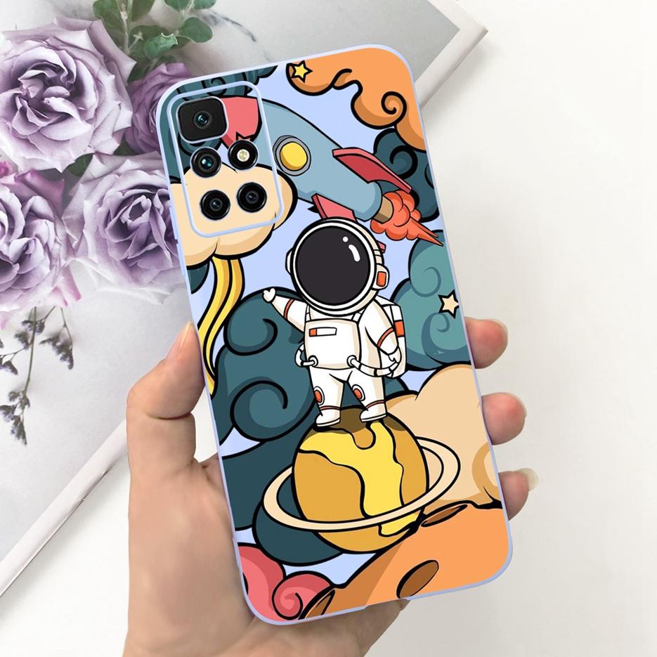 For Xiaomi Redmi 10 2022 Case Cute Astronauts Cartoon Cover Soft Silicone Phone Case For Redmi 10 Prime Redmi10 Back Cover Coque
