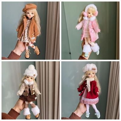 Mini 1/6 BJD Doll Outfit Set Cartoon Doll Dress Fashion Doll Overall Suit for 30cm BJD Dolls
