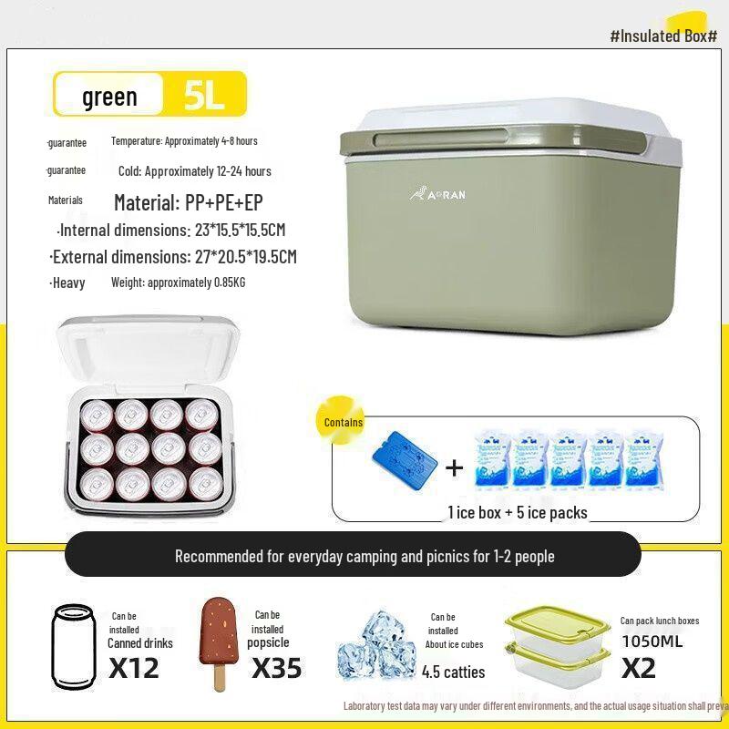 Compact Insulated Ice Box for Outdoor, Fishing, Camping, and Car Use