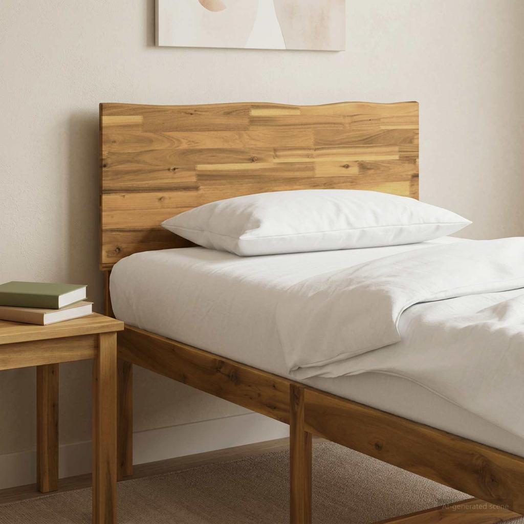 Live Edge Headboard ROSTOCK White 75 cm Solid Acacia Wood