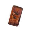 New Retro Embossed Leather Wallet with Top Layer Cowhide, Long Zipper Wallet, Large Capacity Hand-held Bag