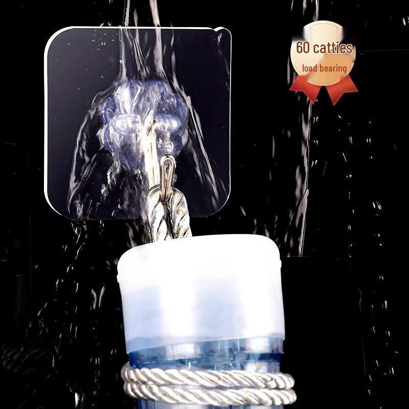 Transparent Wall Hook with Interlocking Buckle for Bathroom and Kitchen – Strong, Adhesive, and Traceless