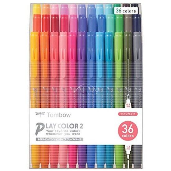 Tombow Pencil Water-based Sign Pen 36 Colors (Thick Thin Twin Type) Color Playcolor 2 GCB-013