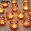 Fall Pumpkin Votive Candle Holders Glass Tealight Holders for Wedding Centerpieces Halloween Thanksgiving Day Christmas New Year Decorations