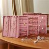 PGY Pink Velvet Jewelry Display Props Stand Elegant Ring & Earring Organizer Soft Fabric Lining Jewelry Bracelet Display Rack
