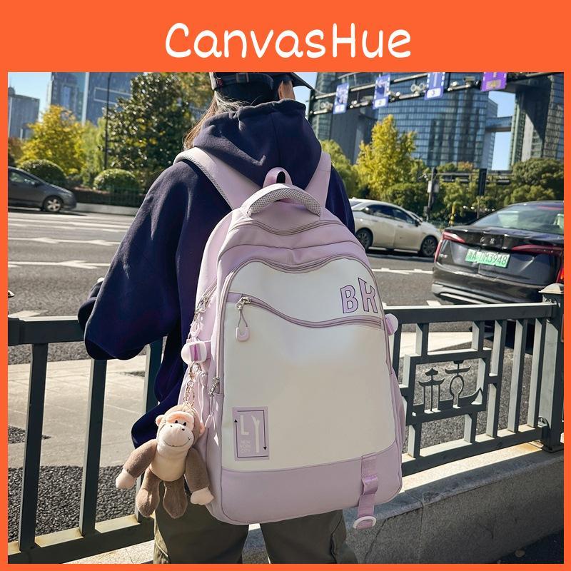 Letter Fashionable Pattern Students Large Capacity Backpack Pendant With