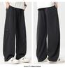 Tooling Pants Men's Summer New Tencel Thin Boys' Casual Wide-leg Pants Drawstring Men's Scimitar Pants