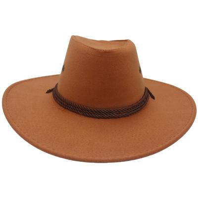 Amerikanischer Western Cowboyhut Outdoor Freizeit Reiten Reisen Filzhut Wolle Große Krempe Gekräuselte Krempe Ritterhut Hut