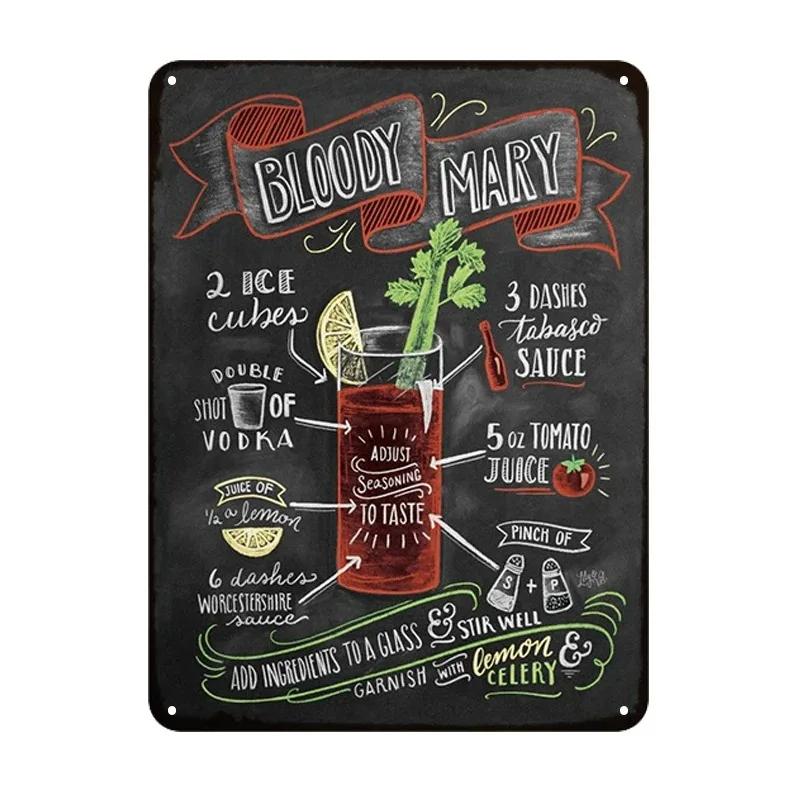 Summer Time BEER Retro Metal Tin Signs Decor Mojito Cocktail Plaque Vintage Posters Bar Pub Art Stickers Wall Decor