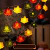 LED Pumpkin & Maple Leaf String Lights for Halloween & Thanksgiving Decor