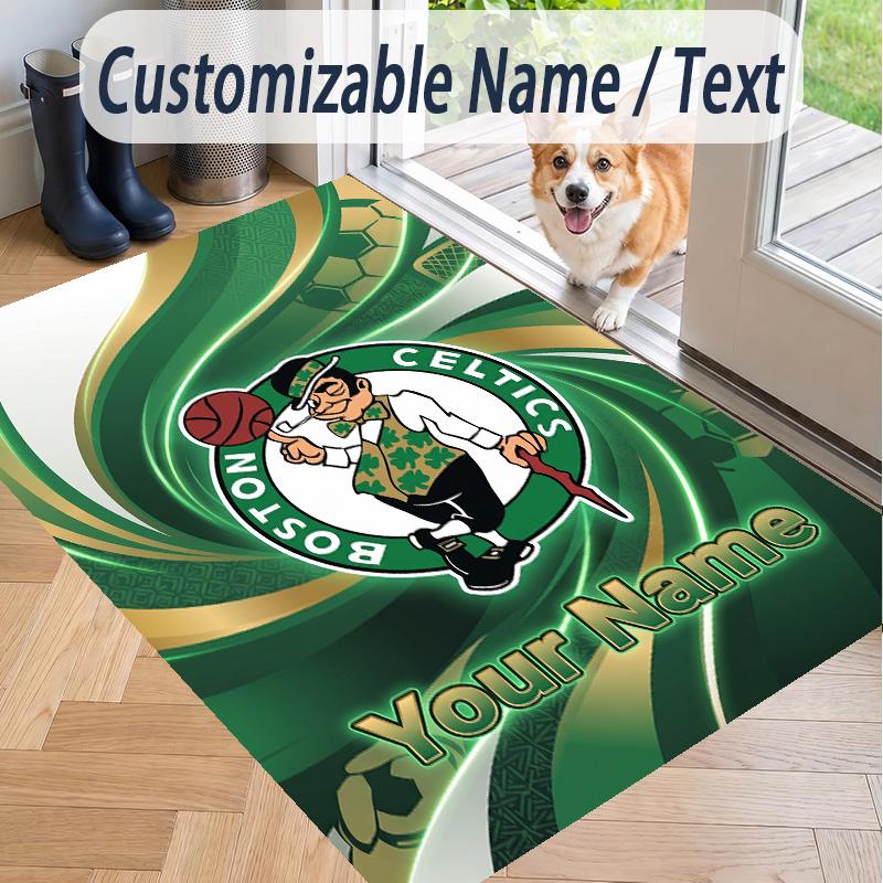 Custom Text Printed Rug Celtic FC Non Slip Floor Carpet For Home Room Decor
