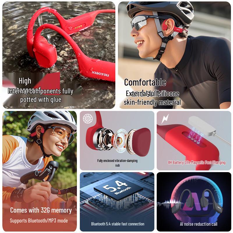 XiaoYou Open-Ear Bone Conduction Bluetooth Sports Headphones