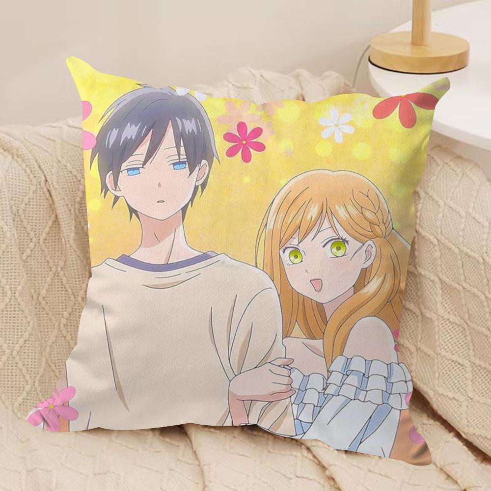 My Love Story with YamadaCushion Cover Soft Plush Fabric DoubleSided Printed Sofa Cushion Cover for All Seasons Home Decor Gift