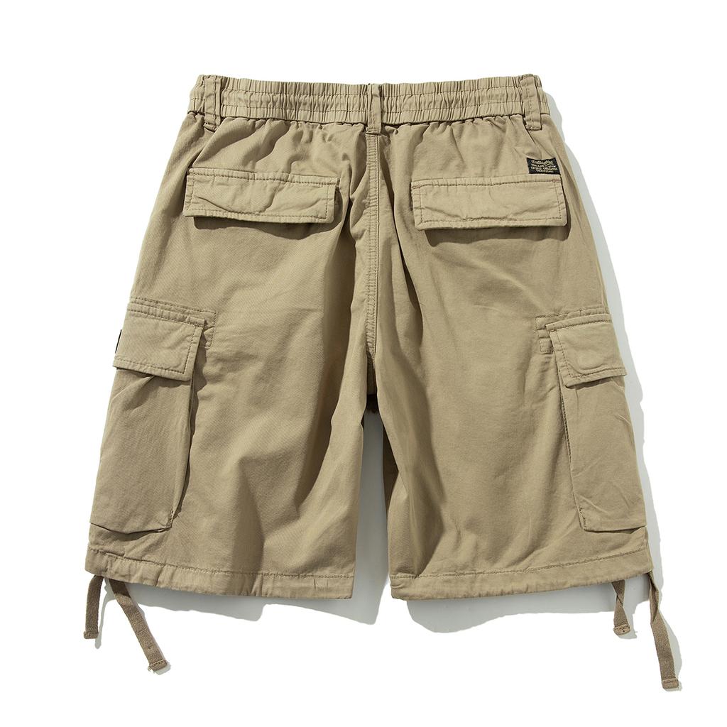 Pantaloncini da Lavoro Uomo Estivi Casual Pantaloni a Cinque Quarti Cotone Puro Larghi Multitasche Pantaloni Versatili