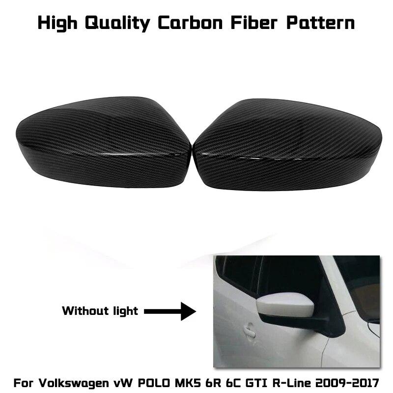 Side Mirror Cover Caps for Volkswagen Golf 6 GTI 7 MK7 R for MK6 Scirocco (Carbon Look) Passat B7 B8 Polo 6R 6C MK5 PLUS