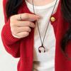 Red Versatile Simple Bow Earphones Pendant Necklace For Women Girls Light Luxury Sweater Chain Jewelry Accessories Gifts