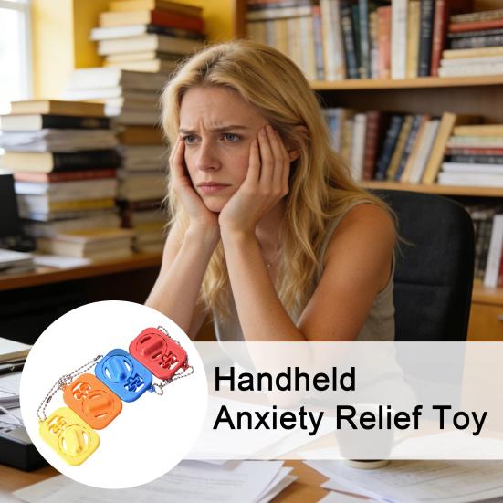 3D Printed Switch Fidget Toy, Stress Relief Rotatable Switch Toy with Ball Chain, Pocket Size Decompression Tool for Home Office
