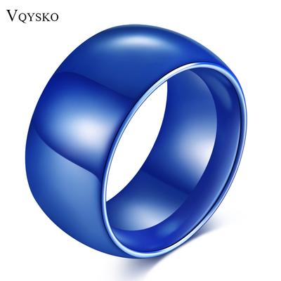 Vqysko Hochwertige 8 mm polierte blaue Keramik-Trauringe für Männer und Frauen, Schmuck, modische Geschenke, Ringzubehör erhältlich