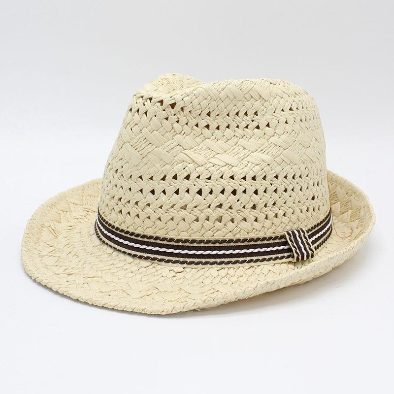 Spring And Summer Parent-Child Hat Adult Handmade Sunshade Top Hat British Style Straw Hat Beach Jazz Hat