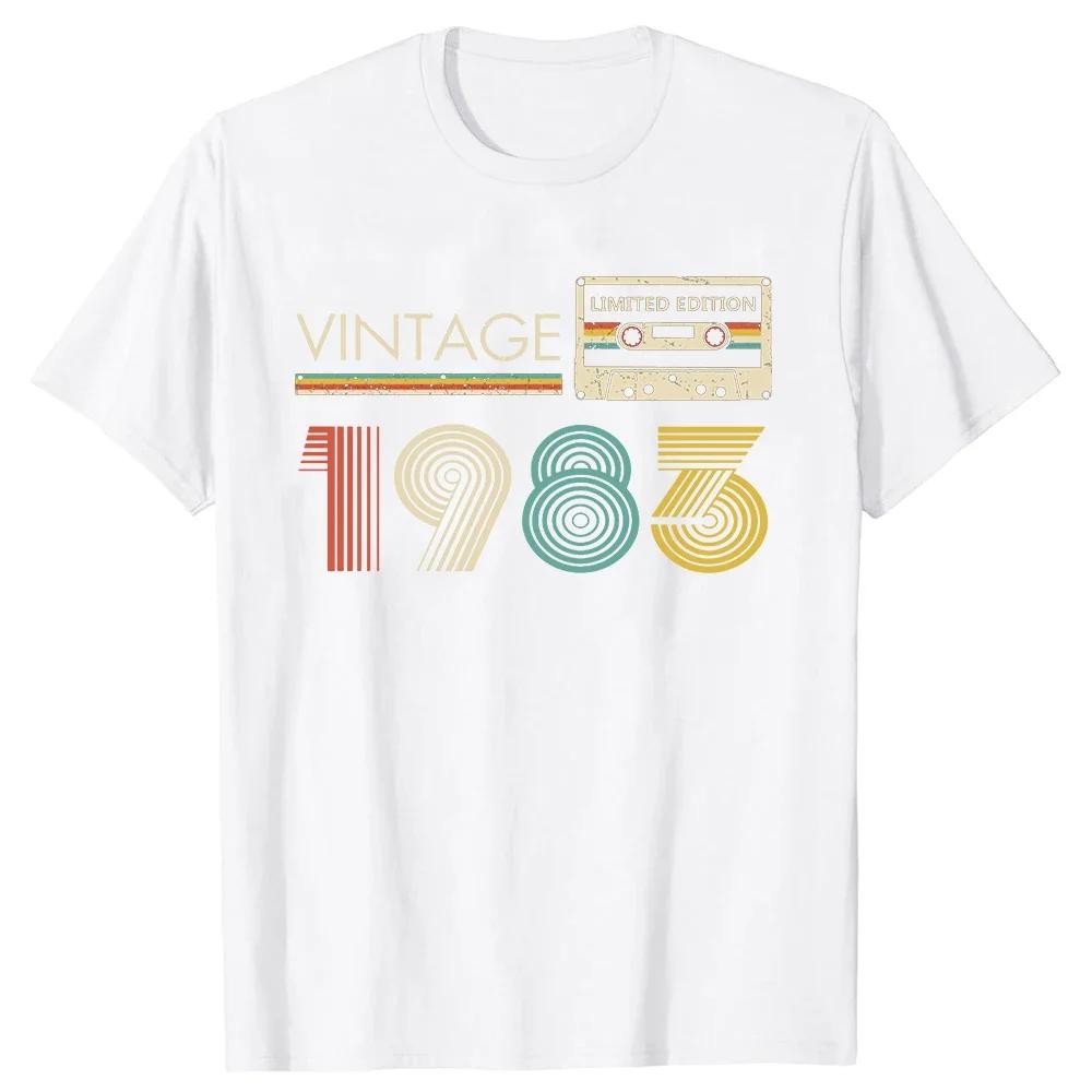Classic 1983 Retro Birthday T Shirt for Men and Women Old Gifts Vintage 1983 Limited Edition Father Days TShirt Cotton Tees