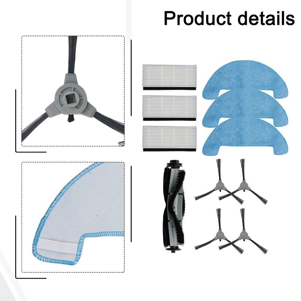 1 Set For Venga For VG Rvc 3000 And  For VG Rvc 3000 BS Side Rolling Brush Mop Cloths Filter Vacuum Cleaner Spare To Replace