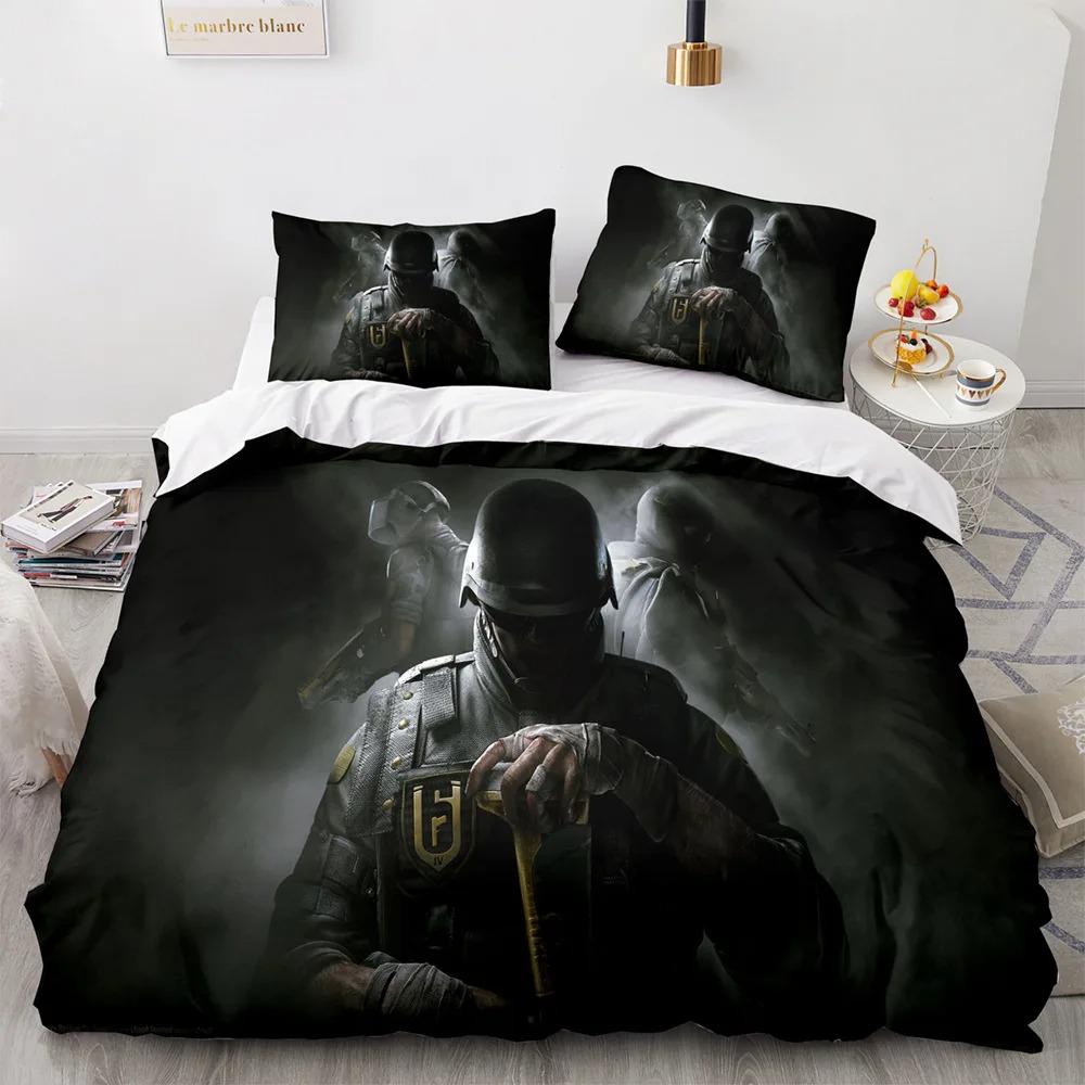 Game Rainbow Six Duvet Cover Pillowcase Bedding Set Single Twin Full Size for Kids Adults Bedroom Decor