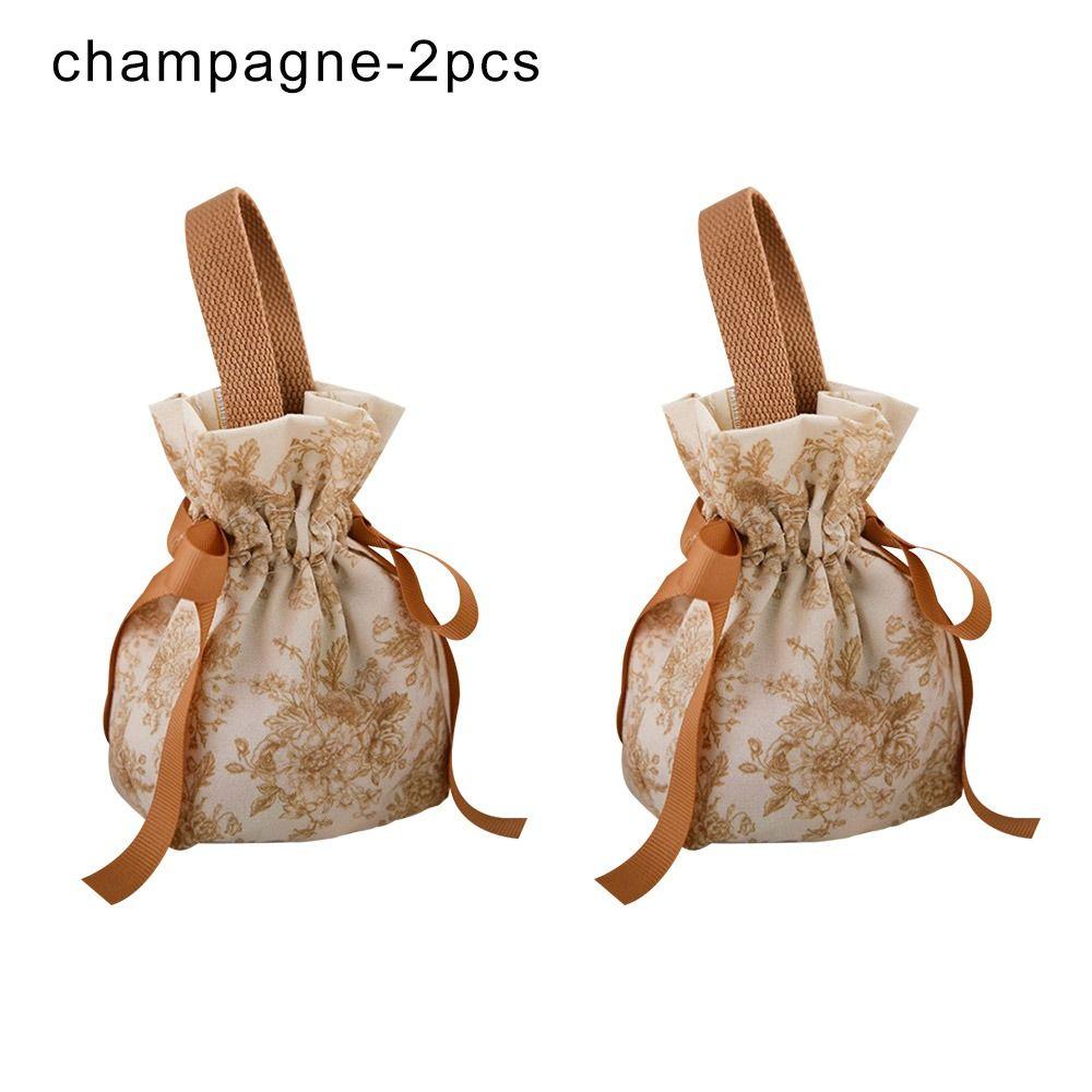 Engagement Flower Hand-painted Wedding Candy Pouch Gift Packaging Boxes Candy Bag Drawstring Bag