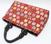 Hasegawa Handtasche mit Katzenmuster, Faltbar, Handgefertigt in Kyoto von Handwerkern, Hergestellt in Japan (rot)